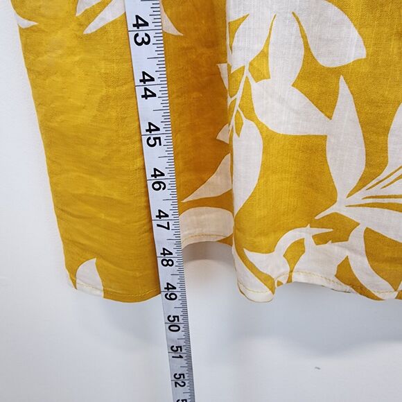 Old Navy Floral Midi Dress Size 2X Yellow One Ruffle Shoulder Tropical Breezy - Picture 12 of 16